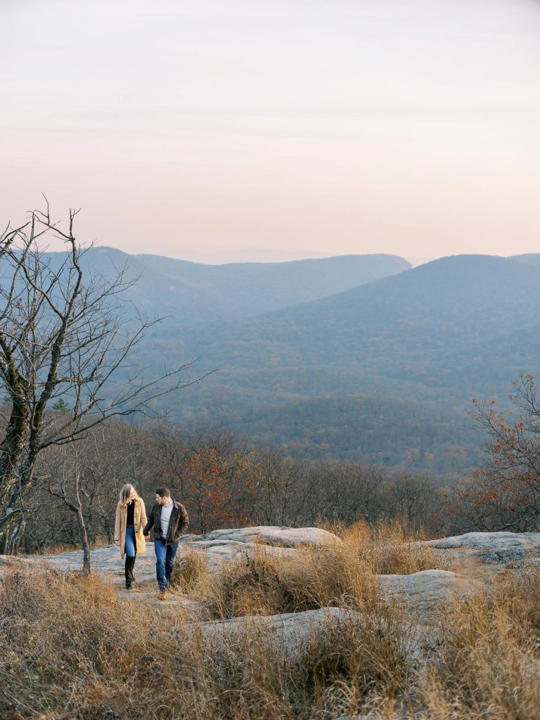 Hudson Valley Wedding Photographer Walking up Bear Mountain