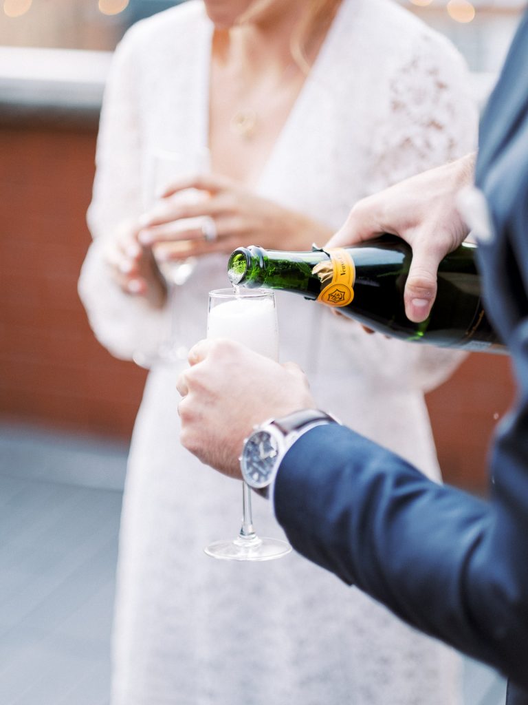 NYC Rooftop Wedding Champagne
