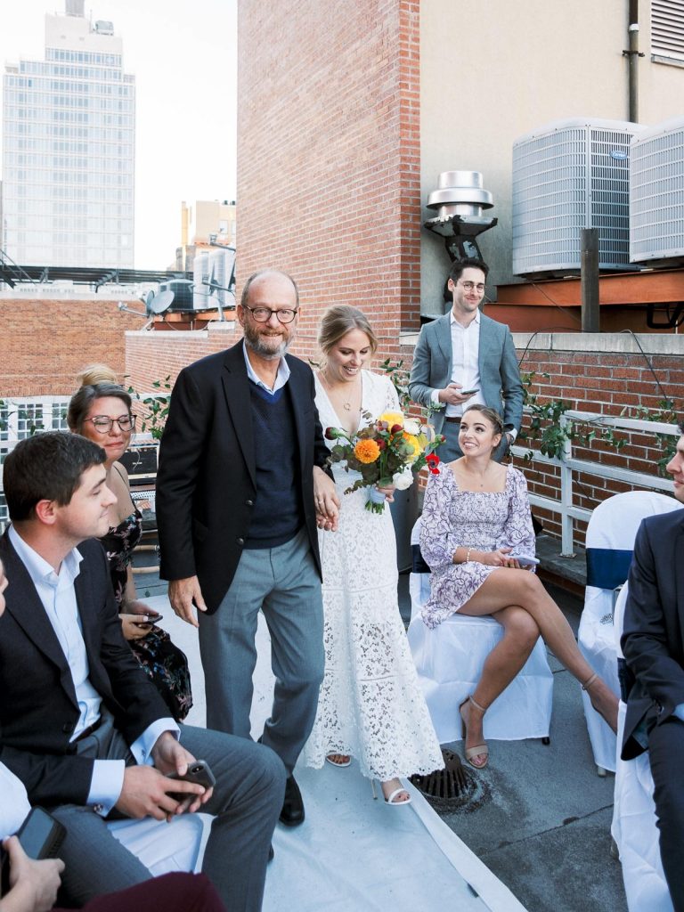 NYC Rooftop Wedding Aisle
