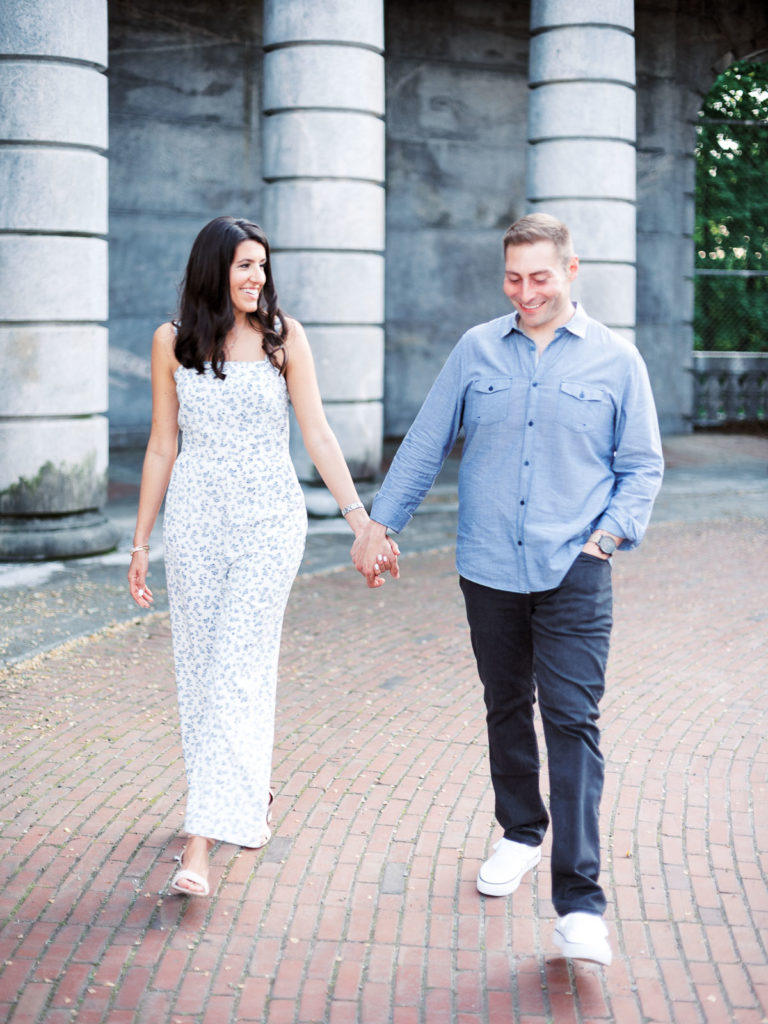 Date Night Engagement Session walking