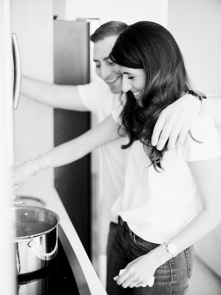 Date Night Engagement Session cooking 2