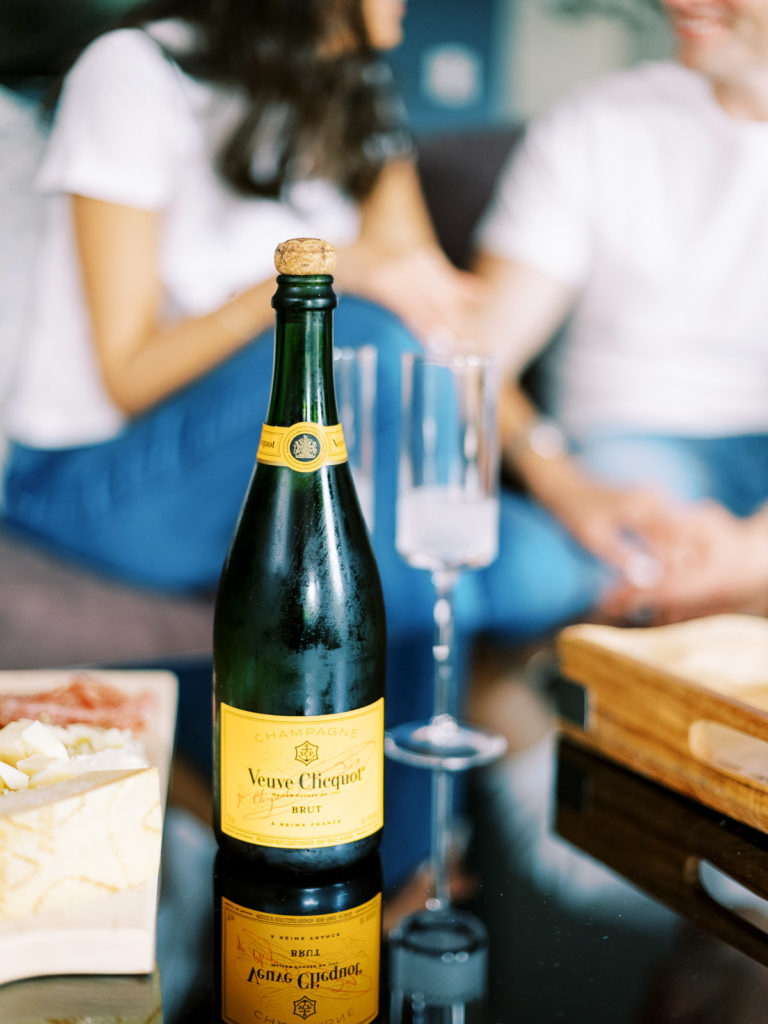 Date Night Engagement Session champagne