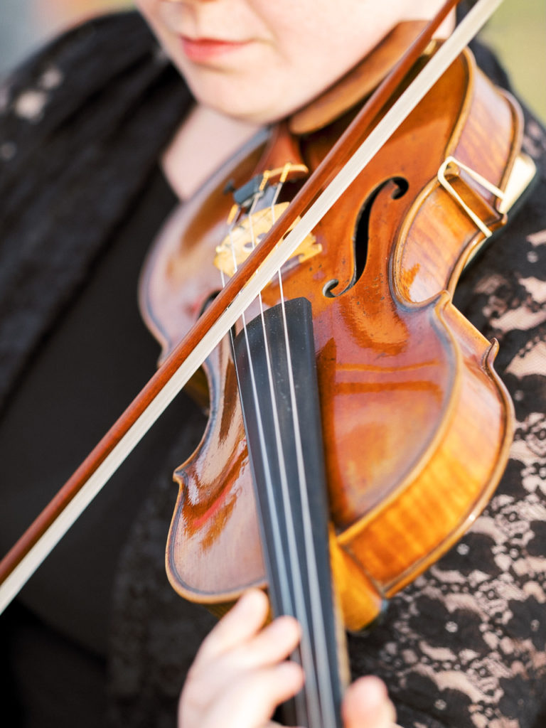 Close up shot of violin.