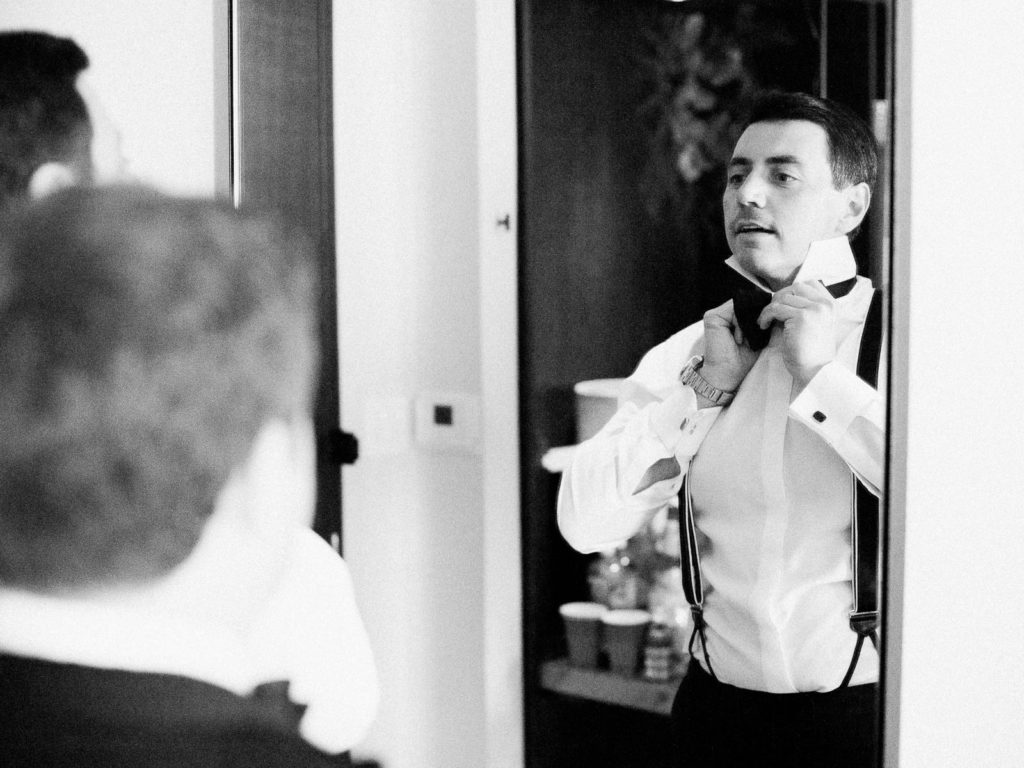 Groom gets ready for the Central Park Boathouse Wedding of his dreams.